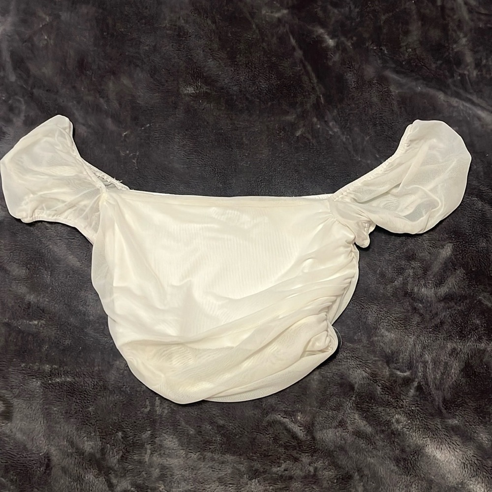 White Princess Polly Mesh Crop